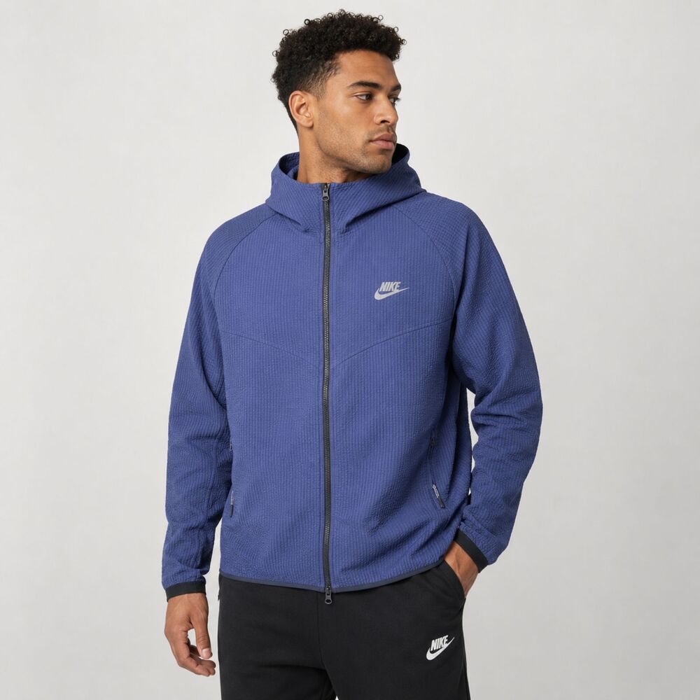 Nike Tech Pack hooded Obsidian full zip blue lightweight jacket XL. 928551-451